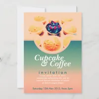 Retro Cupcakes Coffee Invitation