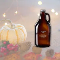 Simple Happy Thanksgiving Family Name etched Growler