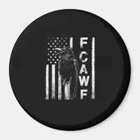 Funny F Caw F Crow With USA Flag Magnet