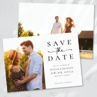 Modern Photo Script Wedding Save The Date