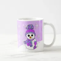 Cute purple snowman Christmas Holidays Coffee Mug