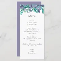 Lilac & Bright Green Botanical Wedding Menu