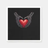 Skeleton Hand Heart Napkins