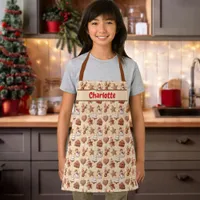 Kids Gingerbread Cookies Christmas Brown  Apron