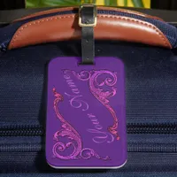 Vintage Purple Victorian   Luggage Tag