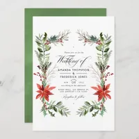 Evergreen - Wintertide Woodland Christmas Wedding Invitation