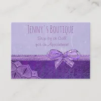 Lavender and Purple Bow Business Card
