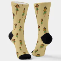 Hawaii Beach Wedding Hula Dancers Socks