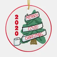 Merry Covid Christmas Toilet Paper Garland 2020 Ceramic Ornament