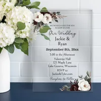 Pretty Botanical Translucent Wedding Acrylic Invitations