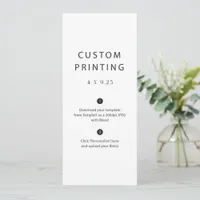 Custom Printed Wedding Menu Template