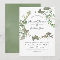 Greenery Geometric Wedding Invitation