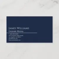 Sleek and Modern Navy White Business Card