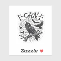 Gothic Crow F-Caw-F Humor Funny Essential Retro Cl Sticker