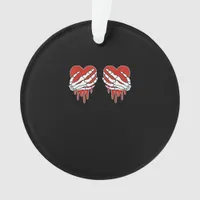 Anti Valentine Skeleton Heart Gothic Style Ornament