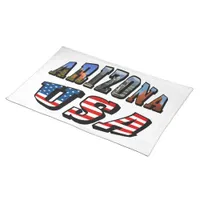 Arizona Picture and USA Flag Text Cloth Placemat