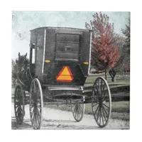 Autumn Amish Buggy Tile