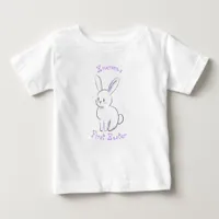 Baby's first Easter with cute sitting bunny purple Baby T-Shirt