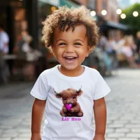 Cute Little Brother Pink Baby Cow T-Shirt