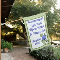 Garden Event Blue Hydrangeas Floral Customizable House Flag