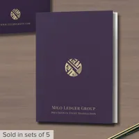 Modern Purple Gold Logo Presentation Folder