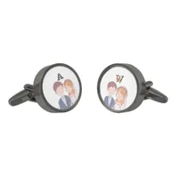 Initials Charming Hand-drawn Cartoon Wedding  Cufflinks