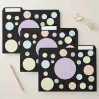 Pastel circles on a black background | file folder