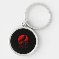 F-Caw-F Crow Funny Bird Red Moon Gothic Keychain