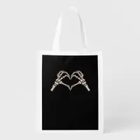 Skeleton Hand Hearts Design Grocery Bag