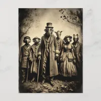 Strange Creatures in a Vintage Photo Postcard