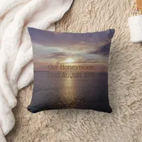 Glorious Sunrise Over The Ocean | Honeymoon Throw Pillow