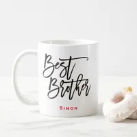 Best Brother Black Script Typography Red Name Gift Coffee Mug