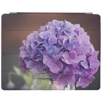 Purple Hydrangea in a Mason Jar Photograph iPad Smart Cover