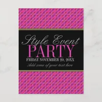 Funky Pink Pattern Office Party Invitation Cards