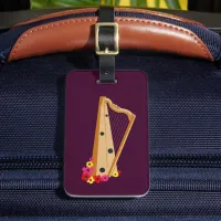 Harp Player, Elegant Harpist Luggage Tag