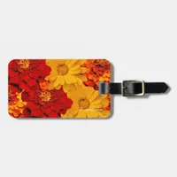 A Medley of Red Yellow and Orange Marigolds Luggage Tag