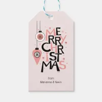 Pink Mid-Century Modern Christmas Gift Tags