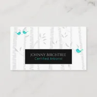 *~* Tree Doctor Birch Trees Arborist Blue Birds Business Card