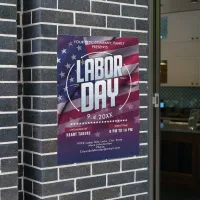 Custom USA Flag Labor Day Celebration Event Poster