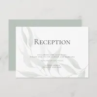 Reception | Dusty Sage Watercolor Woodland Foliage Invitation