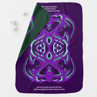 Purple + Green Tribal Celtic Baby Blessings Baby Blanket