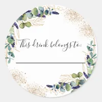 Weddding eucalyptus this drink belongs to classic round sticker