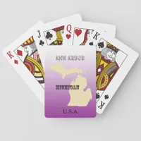 Playing Cards - Michigan State Map with City