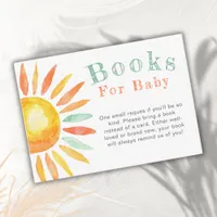 Boho Sunshine Watercolor Books For Baby Card