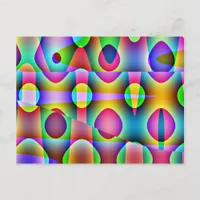 Funky Colorful Abstract Postcard