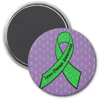 Purple & Lime Green Lyme Disease Awareness Magnet