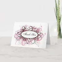 pink trendy Thank You Card