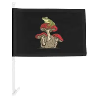 Frog  Mushroom Cottagecore Classic Car Flag