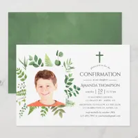 Watercolor Forest Greenery Confirmation Invitation