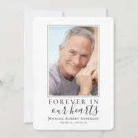 Forever in Our Hearts Photo Funeral Sympathy Thank You Card